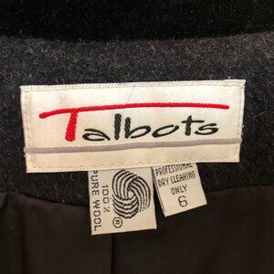 Talbots Black Wool Dress Coat size 6
